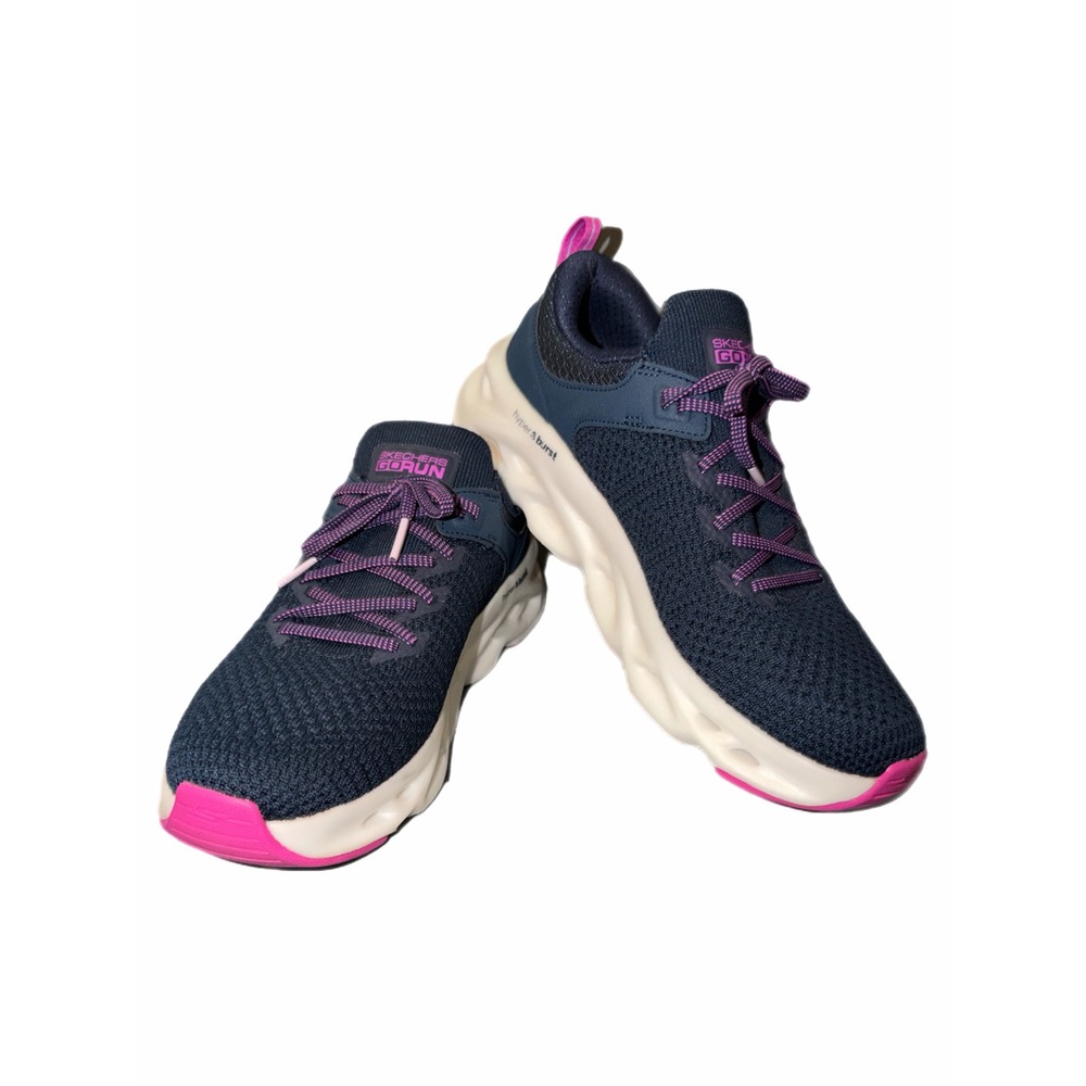 Skechers GOrun Glide-Step Flex Navy Pink Running Shoes 128793 NVY Womens 8.5